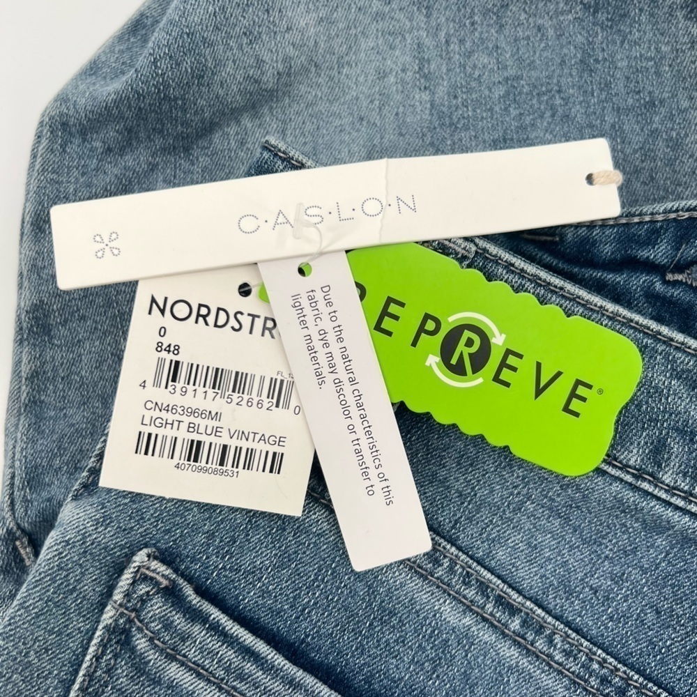 NWT Caslon Skinny Light Blue Vintage Rough Hem Jeans Size 0 Women's - Picture 4 of 7